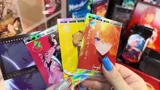 Распаковка боксов по Евангелиону 5 бонусов, 5 билетов, 60 обычных паков / Unpaking Evangelion neon 