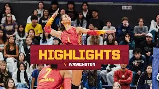 USC Women's Volleyball vs. Washington Highlights | Trojans win 3-1