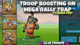 BOOSTING TRROPS ON MEGA T5 RALLY TRAP | #rallytraplordsmobile #rallytrap #lordsmobile