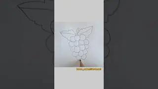 Grapes drawing step by step // Fast drawing // Pencil drawing // #fruit #shorts #viral