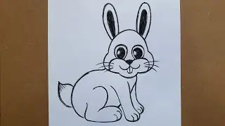 How to Draw a Rabbit Bunny Easy 🐰 | Bunny, Rabbit Drawing