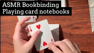 ASMR Bookbinding | Hand Stitching Playing Cards into a Pocket Notebook | No Talking