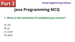 Part-2 Java Programming MCQ | Java mcq questions and answers