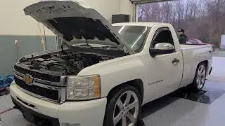 2008 Silverado 5.3, TSP 3 High Lift truck cam, headers to a Y-pipe and Flowmaster, 93 octane,  cai