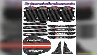 16pcs Carbon Fiber Patterned Automotive Parts Door Bowl Handle Door Corner Protection Sticker