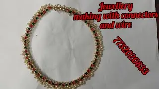 Jewellery making with connectors and guttapusulu 💝 attractive neckset 💝party wear 💝