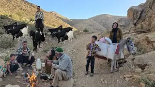 Real nomadic life in Iran | Spring water, corn on the cob, fire tea and nomadic culture