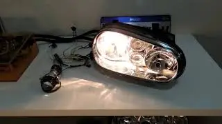 comparativo farol Oem Halógeno Golf mk4 X projetor 1.8 polegadas