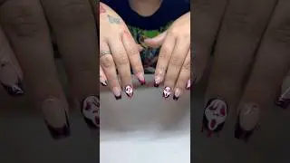 Scream nails 💅 #scream #halloweentransition #halloweennails #viral
