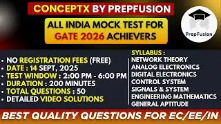🔥ConceptX by PrepFusion : AIMT FOR GATE ACHIEVERS || ECE/EE/IN || PrepFusion