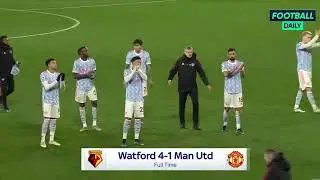 OLE GUNNAR SOLSKJ&AElig;R WAVES GOODBYEE TO THE UNITED FANS AFTER A 4-1LOSS TO WATFORD