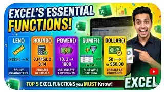 Excel best functions and formulas | uses of sumif, round, len, power and dollar functions of excel 