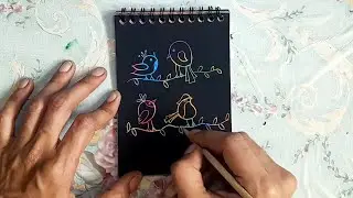 Scratch Note Bird Drawing 🐦 | Relaxing Rainbow Scratch Art Tutorial