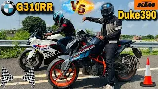 DRAG RACE || KTM DUKE 390(GEN3) VS BMW G310 RR 2024 😱🤯 || bike comparison