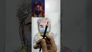 Drawing Pushpa 2 Allu Arjun 😍🔥🔥 #shorts #pushpa2 #alluarjun #kalimaa