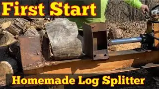 First Start And Test!  Engine Swap!  Homemade Log Splitter!