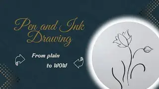 Two Flowers 🌼🌼 Black & White Line Art Drawing | Relaxing Ink Illustration