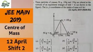 Three particles of masses 50 g, 100 g and 150 g are placed at the vertices of an equilateral triangl