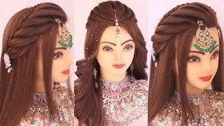 2 Elegant Kashees Bridal Hairstyles l wedding hairstyles l Walima Bridal Hairstyle l curly hairstyle
