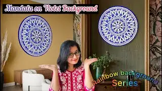 MESMERISING white Dot Mandala Painting on VIOLET background!