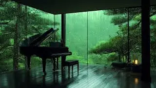 Relaxing piano music with gentle rain sounds for deep sleep and stress relief