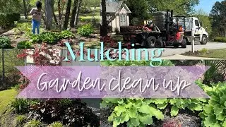 Mulching your garden | garden clean up| Landscaping ideas| Welcome Home with Adrianne Michelle |