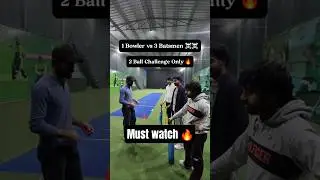 1 bowler vs 3 batsmen challenge 🏏☠️🔥 #cricket #cricketshorts #cricketshots #ipl #ipl2026 #boxcricket
