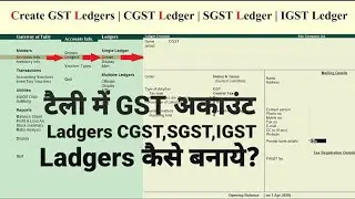 Chapter 5 : Create GST Ledgers In Tally ERP.9 [ CGST, SGST, IGST ] 2020 | Hindi