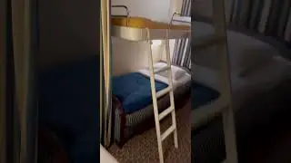 Disney Fantasy Deluxe Stateroom with Verandah - bunk bed layout in the night