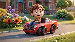 Baby Ray Races a Car | Fast and Fun Song for Kids | Nursery Rhymes and Baby Learning Songs