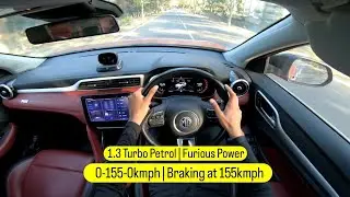 MG ASTOR 1.3 Turbo Performance Test | Acceleration Run and Braking at 155kmph
