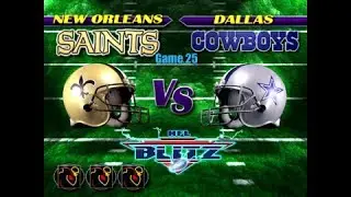 NFL Blitz MAME Playthrough (Game 25 Saints VS Cowboys)