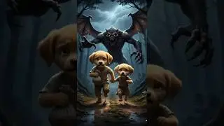 a monster attack poor puppy and his sister 😭🤕 #anime #cartoon #cartoon #cutecharacter #hamster