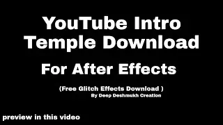 Free Intro Template || For After Effects  (Glitch Template Collections) || YOUTUBE  GLITCH INTRO ||