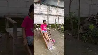 Membuat perosotan di depan rumah #perosotan #craft #diy #woodworking #mainan #mainananak