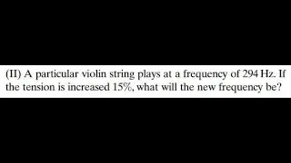 A particular violin string plays at a frequency of 294 . If the tension is increased what will t