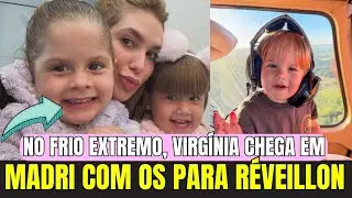 No frio Extremo, Virgínia Chega Em Madri para Passar A virada do Ano com Os Filhos 
