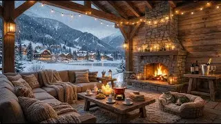 Winter Jazz ❄️ Cozy Fireplace Ambience | Relaxing Piano & Soft Sax🎷