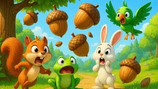 Animals Running Competition | Cute Squirrel, Rabbit, Frog & Parrot Race | Kids Fun Cartoon