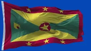 🚩Grenada  Flag Waving | GREEN SCREEN & CHROMA MATTE🚩