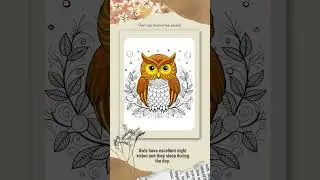 Owl mandala coloring, fun art drawing, little art and craft, mandalas colouring, anti stress 🦉😬