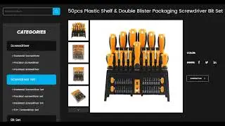 50pcs Plastic Shelf & Double Blister Packaging Screwdriver Bit Set