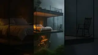 Cozy Night with Heavy Rain on Glass Wall 🌧️ | Relaxing Rain Sounds #reflectivesoul #ambient #calm