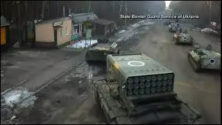 Russian Tanks Crossing the Ukrainian Border
