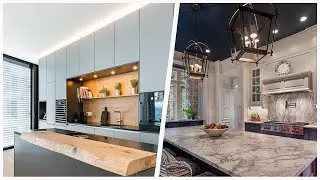 75 Medium Tone Wood Floor Kitchen With Wood Backsplash Design Ideas You'll Love 🔴