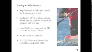 WADA Webinar - Technical Document for Sport Specific Analysis (TDSSA) for NADOs and RADOs