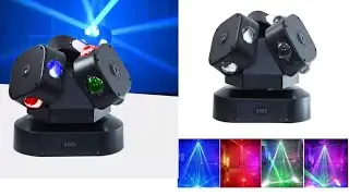 3-ARM BEACON WHEEL 12 PCS 10W CREE FOUR IN ONE BEADS, 100MW R,G,B LASER UNBOXING, REVIEW AND TESTING