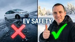 Electric car on BLACK ICE warning? EV driving safety tip on frozen winter road