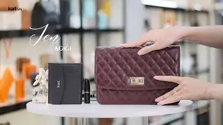 T&uacute;i x&aacute;ch nữ đẹp sang trọng l&agrave;m từ da thật Kat - Jen đỏ mận