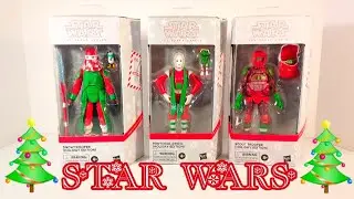 Star Wars Holiday Black Series Scout Trooper Protocol Droid Snowtrooper Figure Unboxing & Review